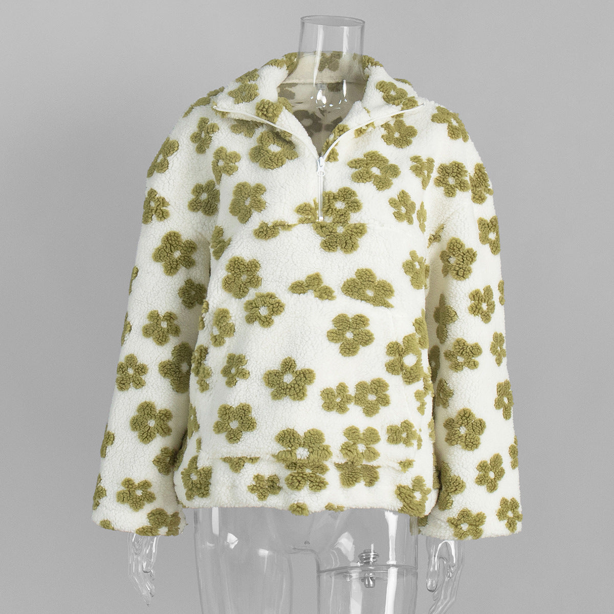 Women's Polar Fleece Flower Fashion Warm Fur Sweaters
