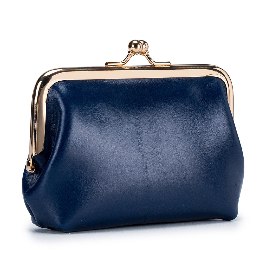 Women's Retro Expanding Leather Mini Clip Oil Card Holder