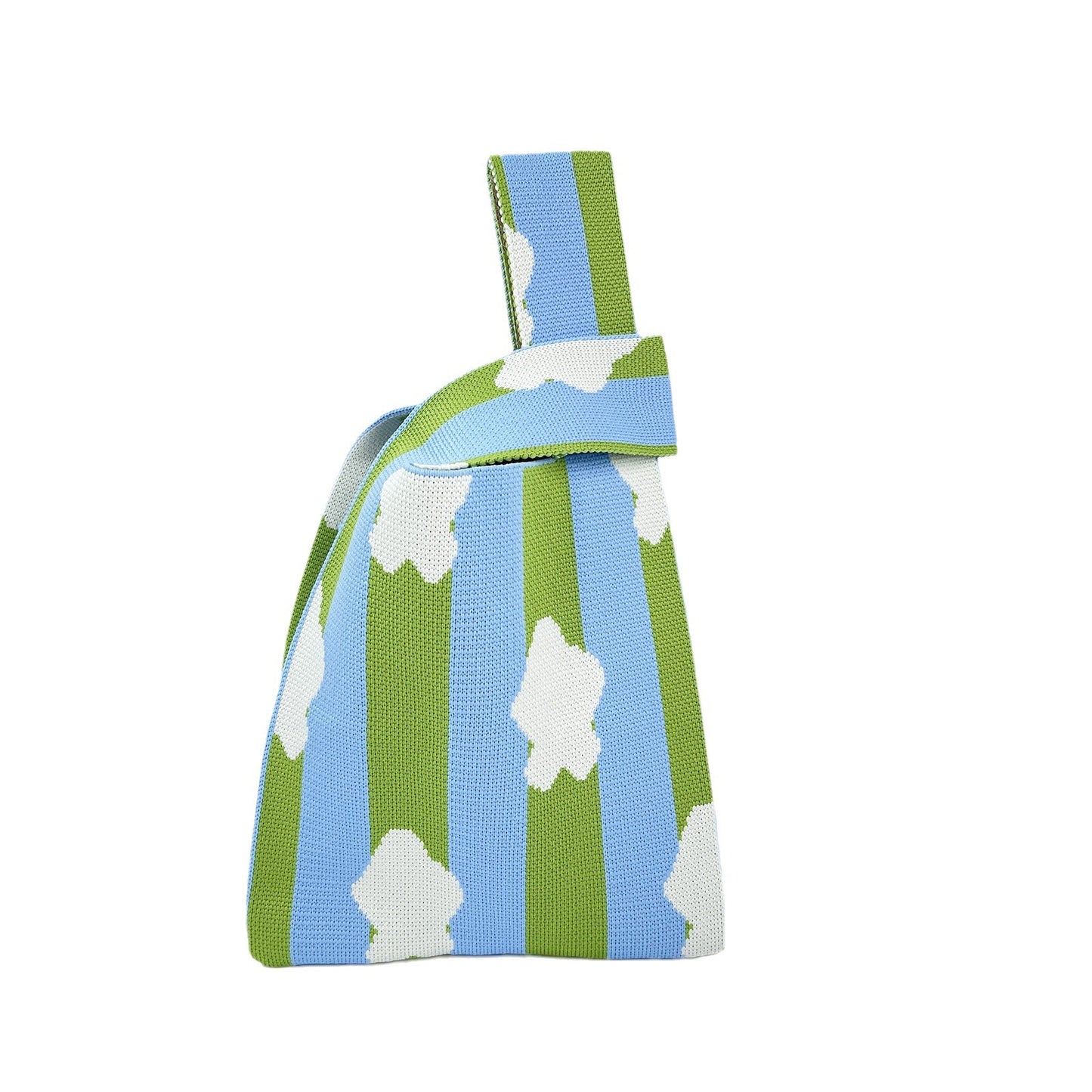 Women's Flower Knitted Large Capacity Totes Wrist Handbags