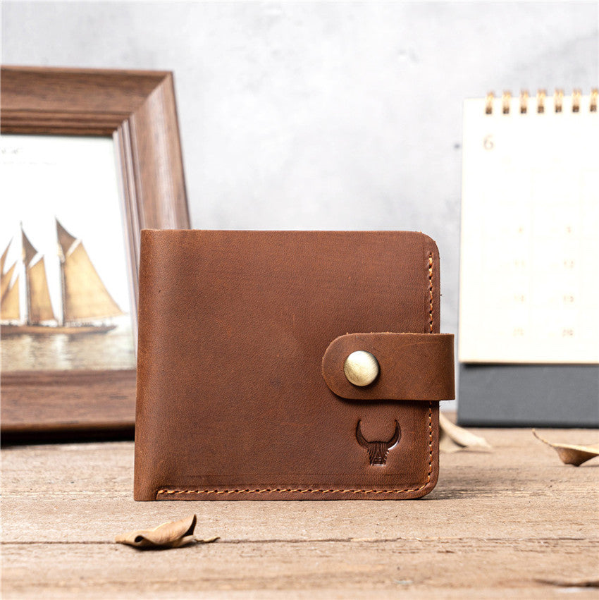 Men's Short Genuine Leather Money Simple Thin Card Holder