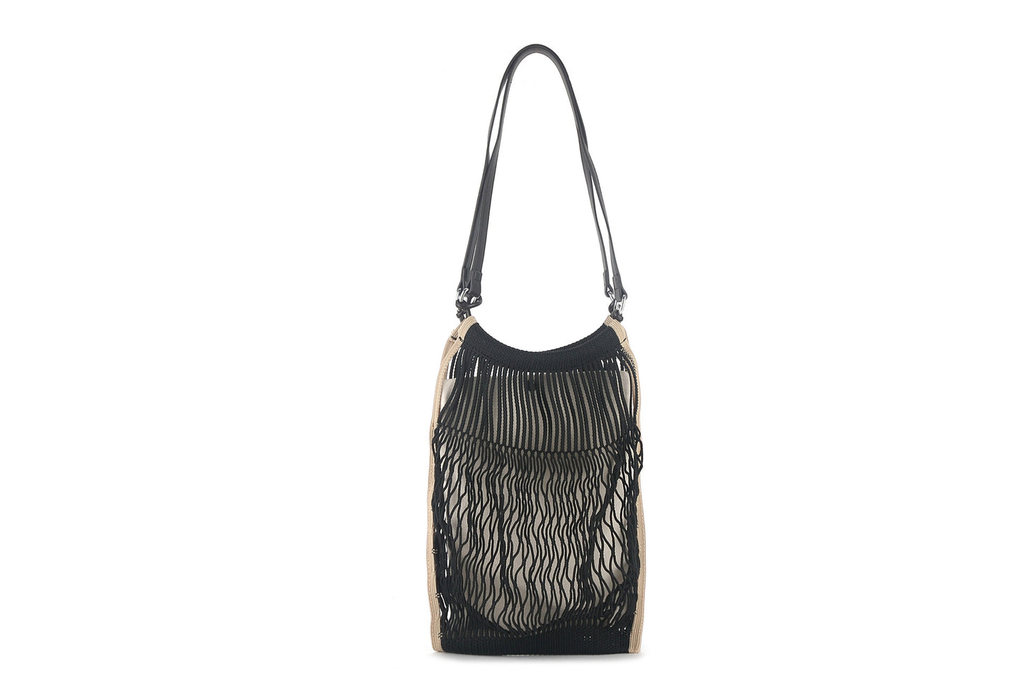 Fashion Medium Mesh Pocket Concave Shape Tote Bags
