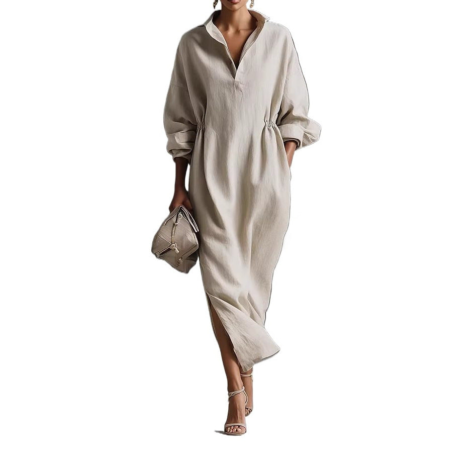 Women's Sleeve Lapel Casual Fashion French Style Elegant Dress