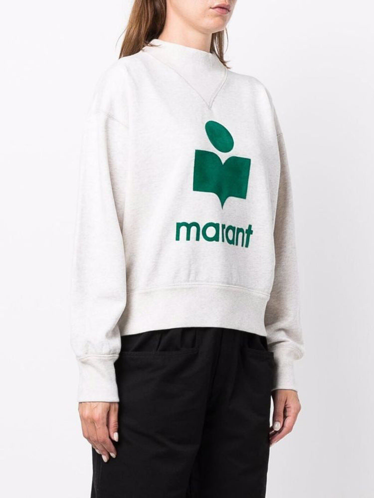 Women's Style Classic Flocked Printed Turtleneck Cotton Sweaters