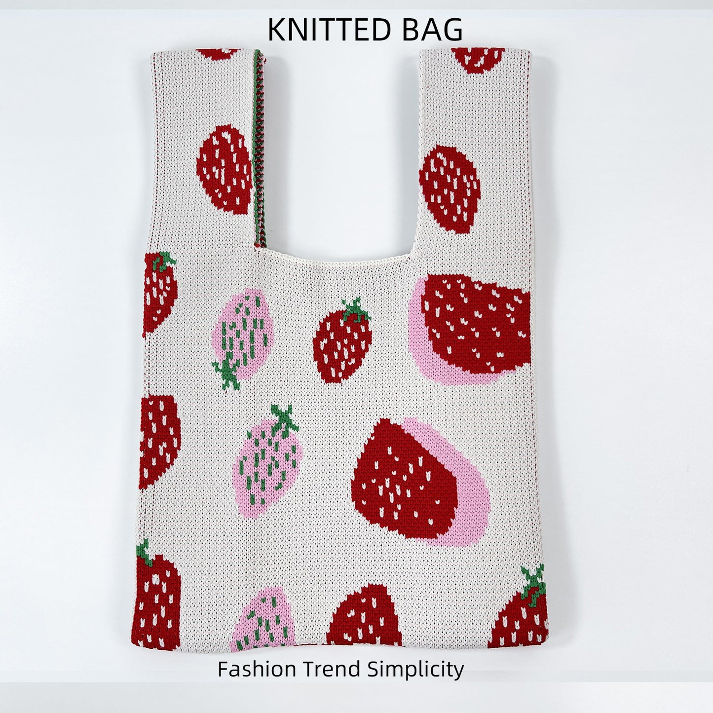 Women's Flower Knitted Large Capacity Totes Wrist Handbags