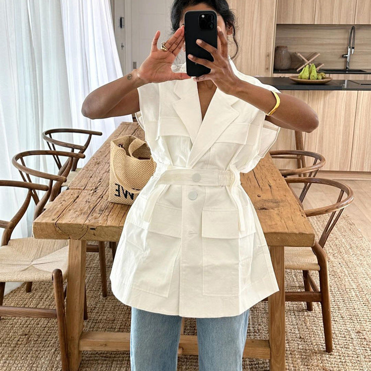 Women's Summer Sleeveless Shirt Trendy Stylish Design Blouses