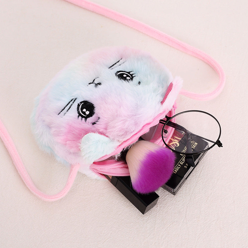 Cute Wild Cartoon Plush Female Change Crossbody Bags