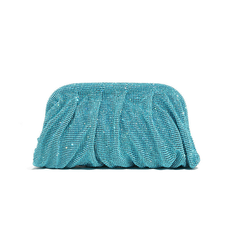 Women's Clouds Clip Pleated Clutch Diamond High-grade Evening Bags