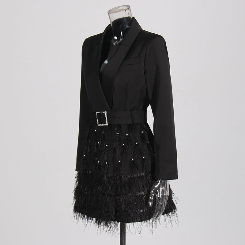 Women's Style Slimming Beaded Feather Design Sense Shorts