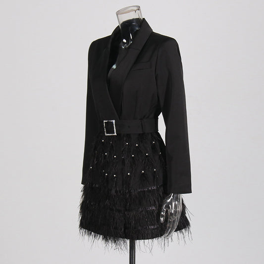 Women's Style Slimming Beaded Feather Design Sense Shorts