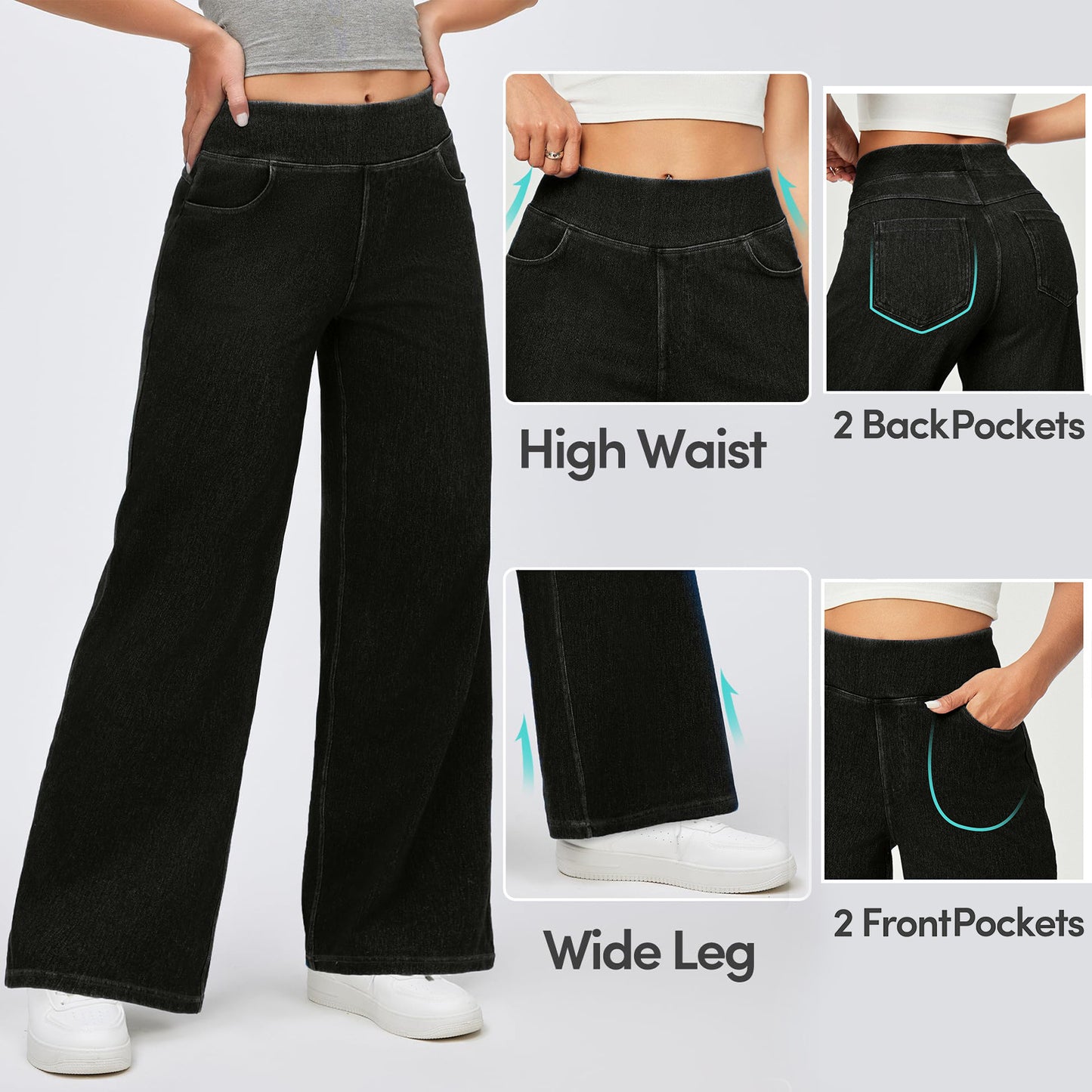 Women's Leg High Waist Slimming Baggy Straight Jeans