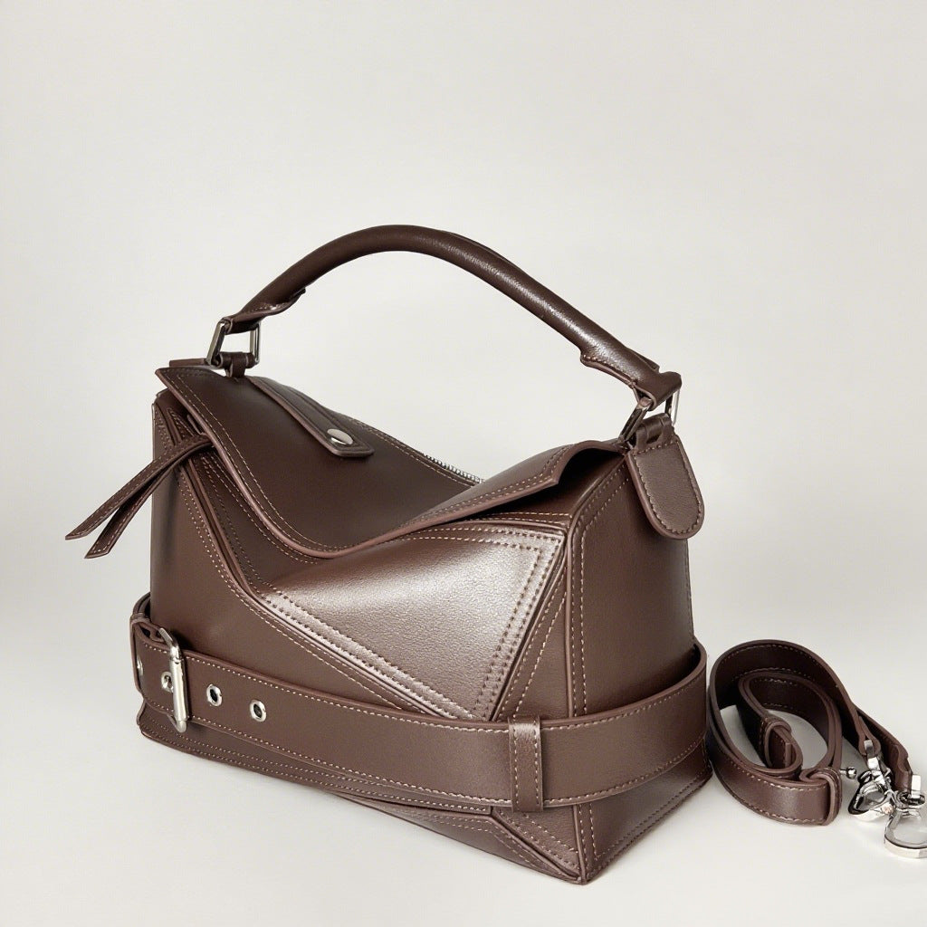 Unique Women's Genuine Leather Punk Locomotive Handbags