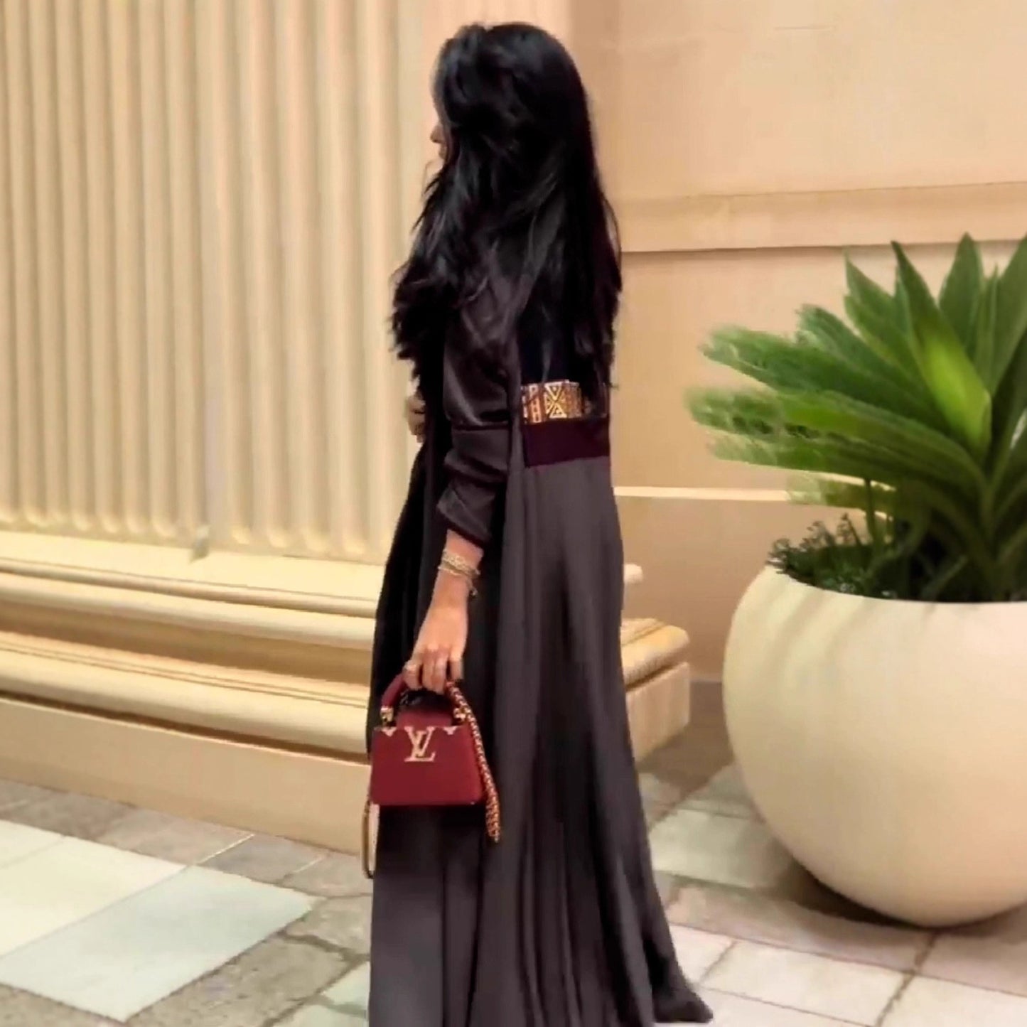 Women's Pleated Loose Multicolor Long Trench Coats