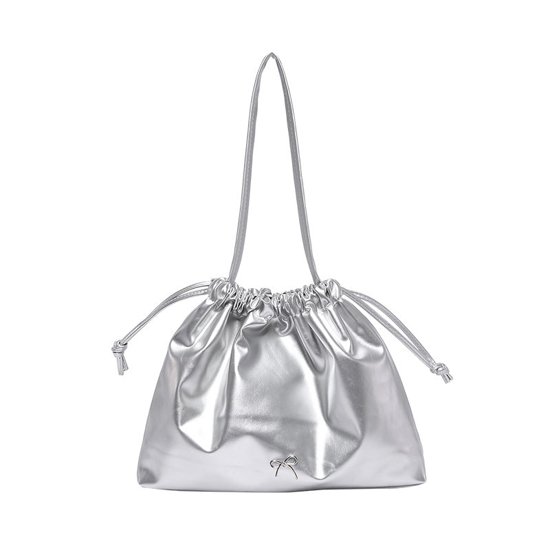 Women's Large Capacity Pleated Lazy Fashion Drawstring Handbags