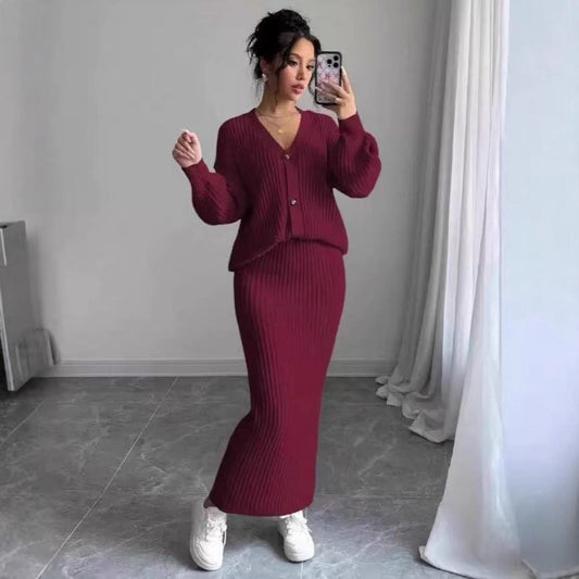 Women's Winter Casual Knitted Long Dress Idle Sweaters