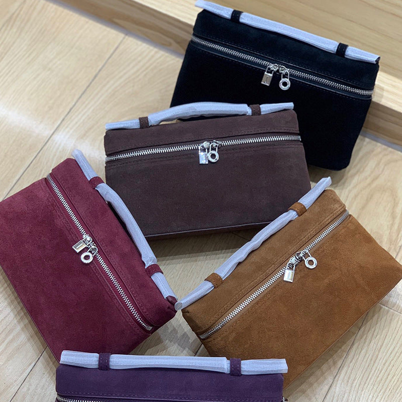 Comfortable Versatile Frosted Suede Lunch Box Crossbody Bags