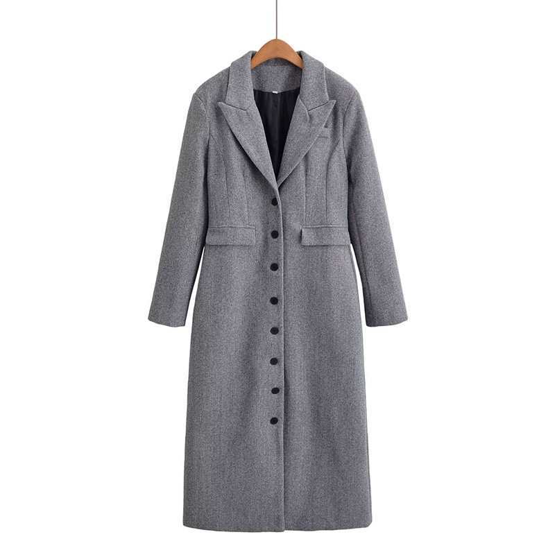 Women's Long Woolen Waist Trimming Casual Elegant Coats