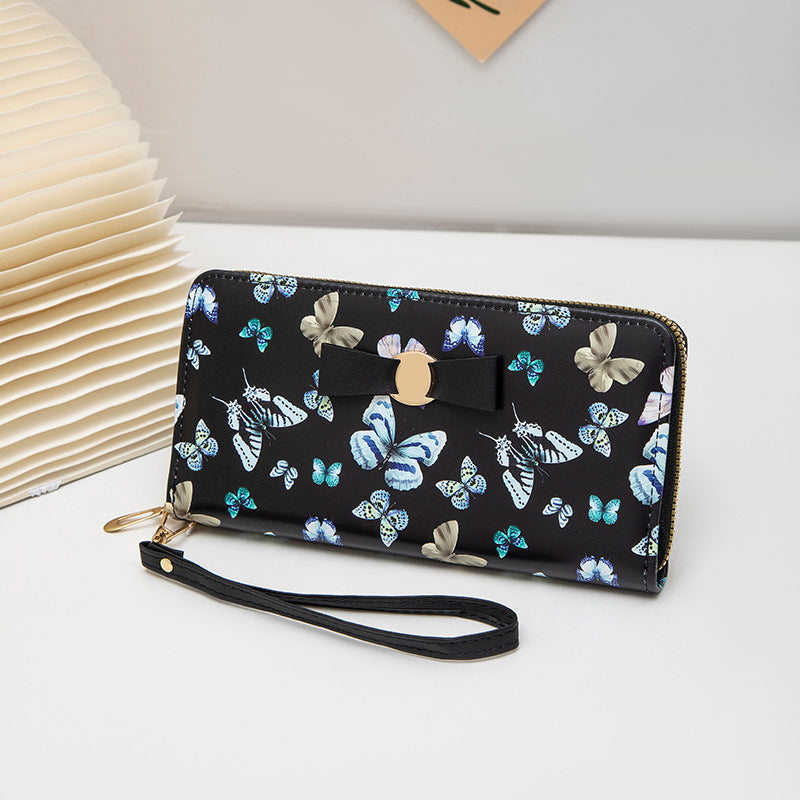 Fashion Long Butterfly Floral Simple Fresh Ladies Wallets