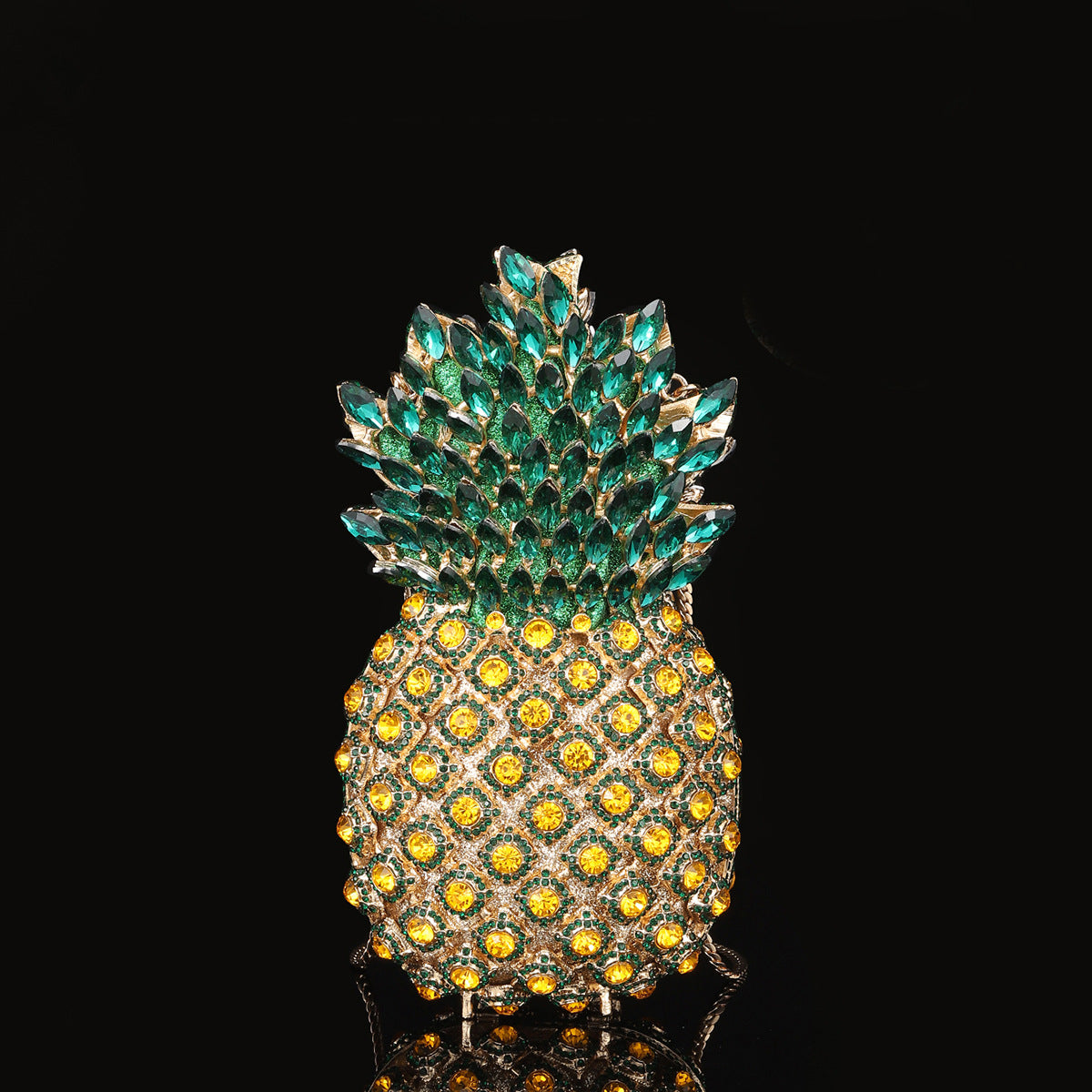 Shiny Champagne Bottle Rhinestone Bow Crystal Chain Evening Bags