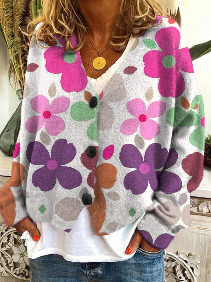 Women's Printed Wear Soft Feel Casual Cloak Sweaters