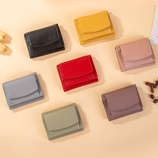 Women's Lychee Pattern Style Mini Short Ladies Wallets