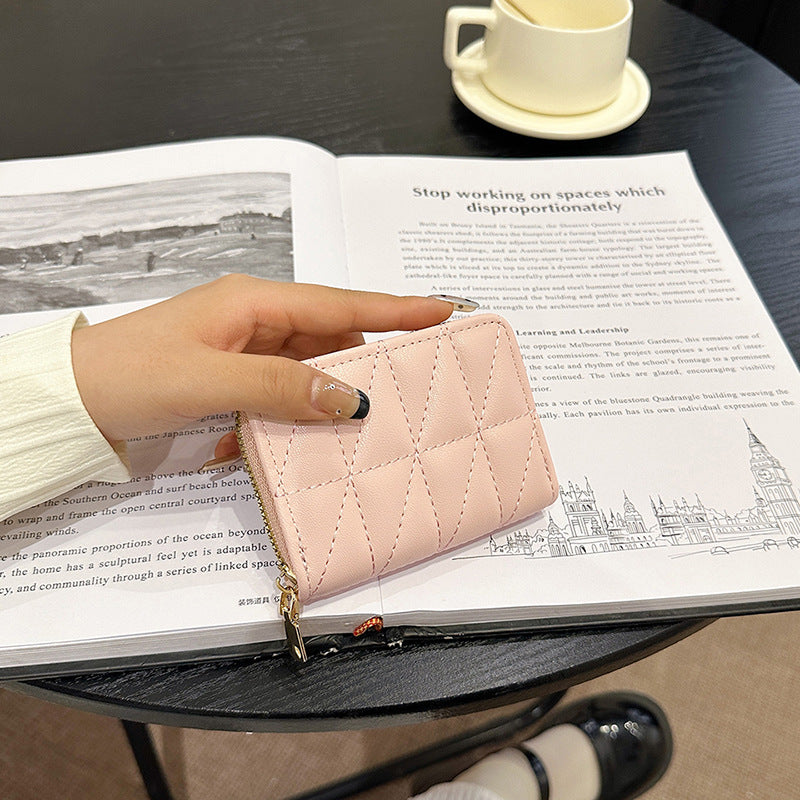 Lambskin Expanding Multiple Slots Swiping Bank Card Holder