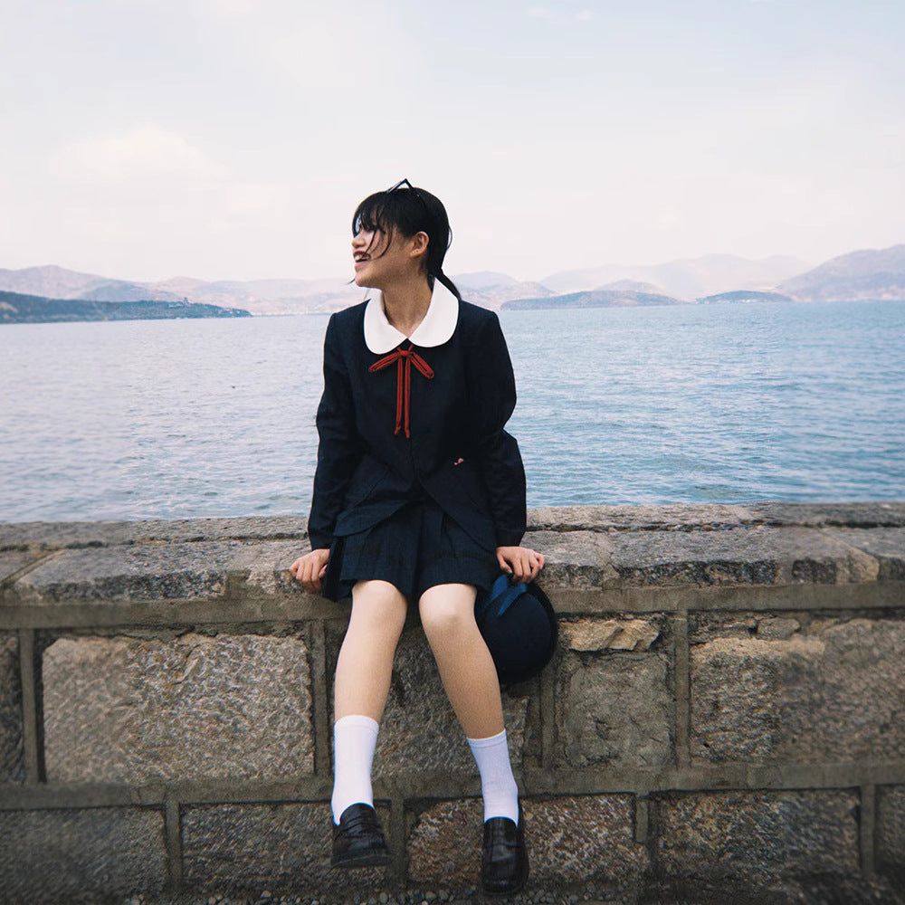 Round Neck College Style For Schools Sense Small Suit