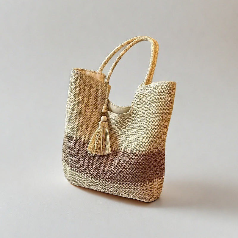 Woven Straw Tassel Chinese Style Large Bags