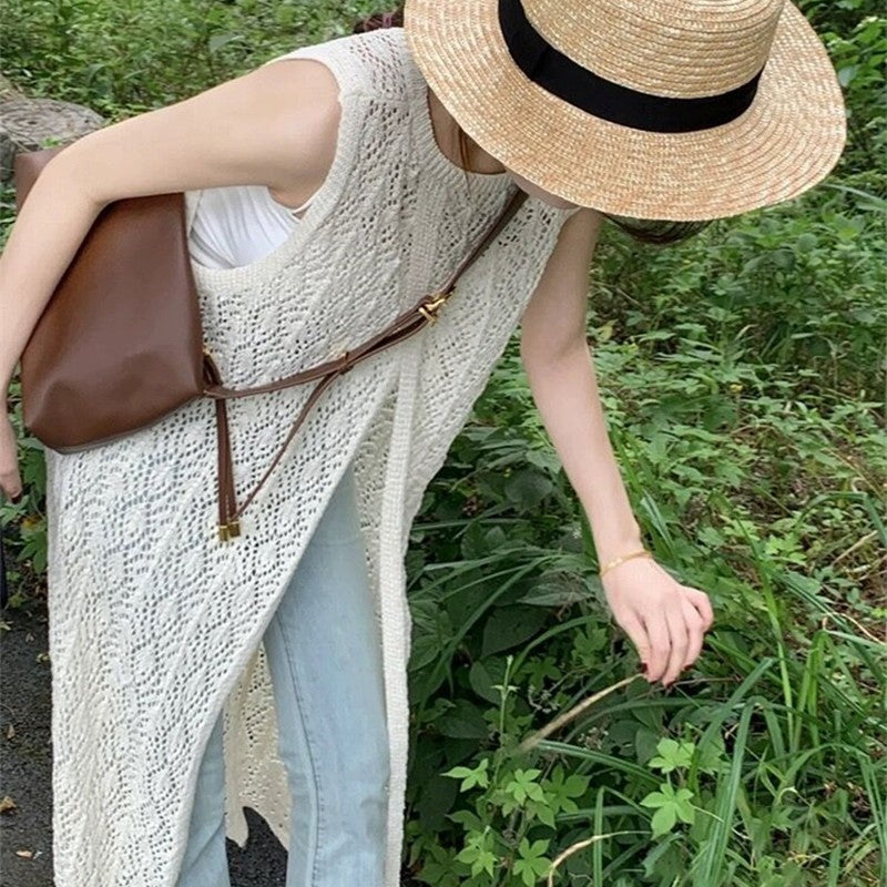 Hollow Beach Hot Long Slit Round Dress