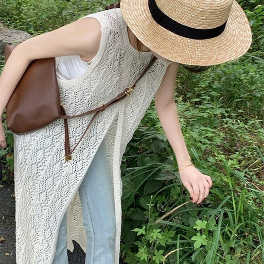 Hollow Beach Hot Long Slit Round Dress