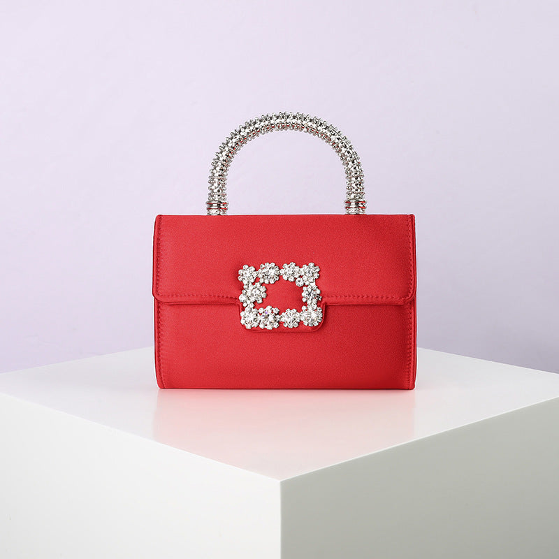 Imitation Silk Chain Hand Holding Sier Evening Bags