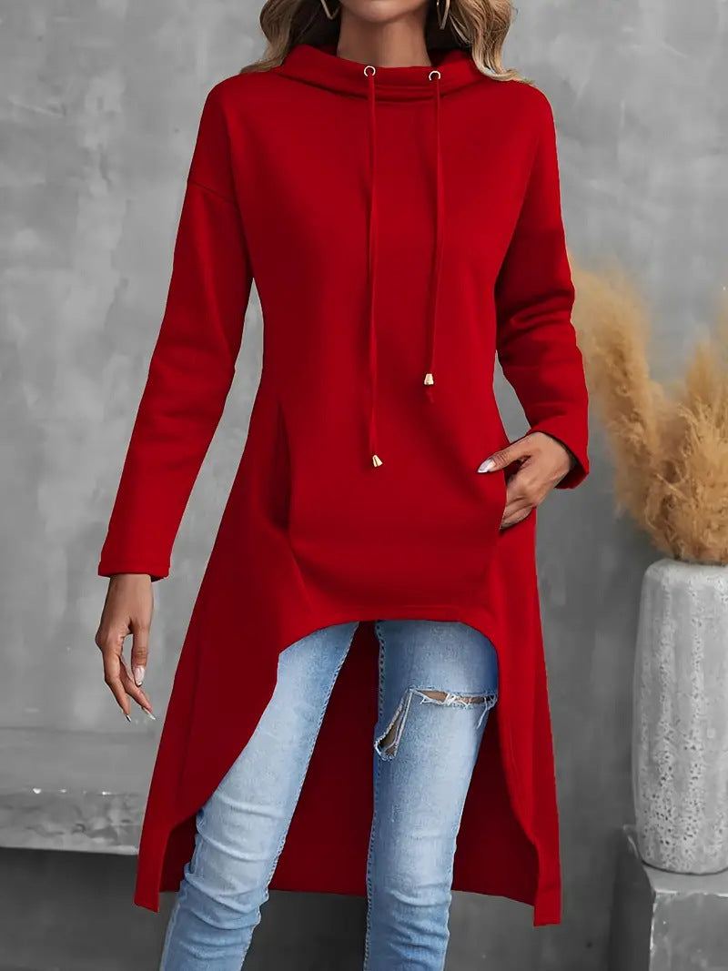Creative Women's Long-sleeved Hooded Mid-length Elegant Women's Sweater, Sweater
