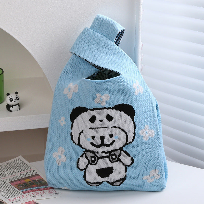 Panda Grandpa Cute Everyday Joker Polyester Handbags