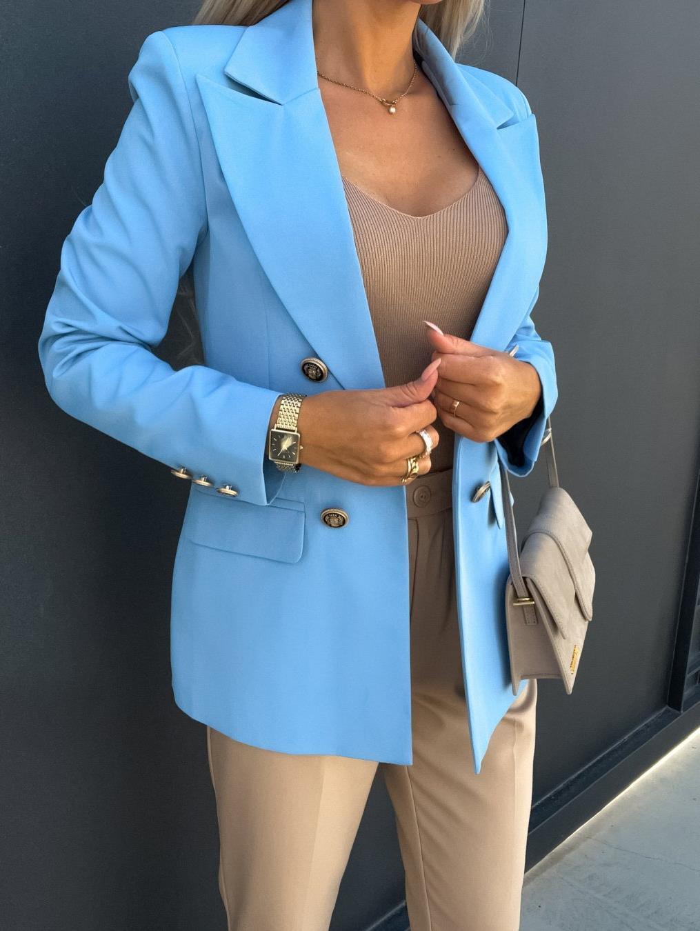 Beautiful Women's Autumn Slim Double-breasted Fashion Small Suit