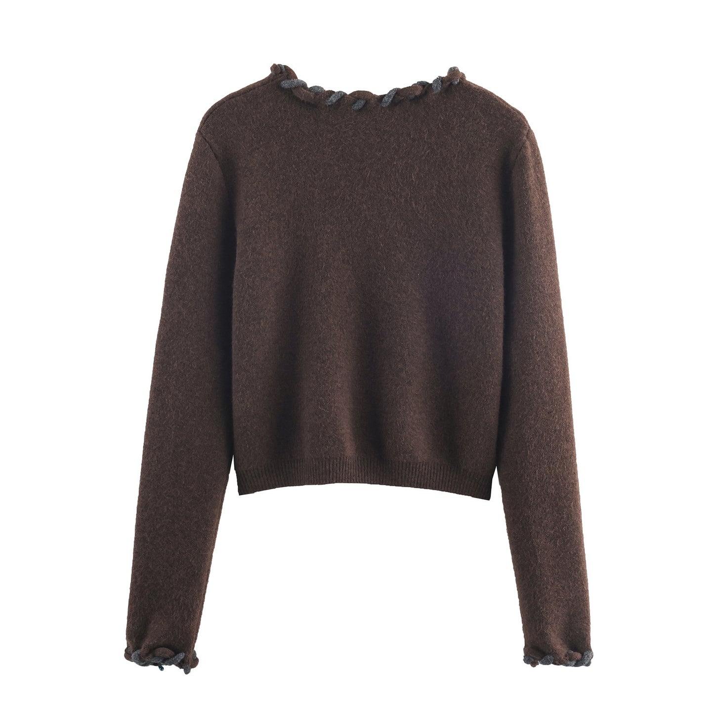 Women's Fashion Casual Weave Placket Knitted Cardigans