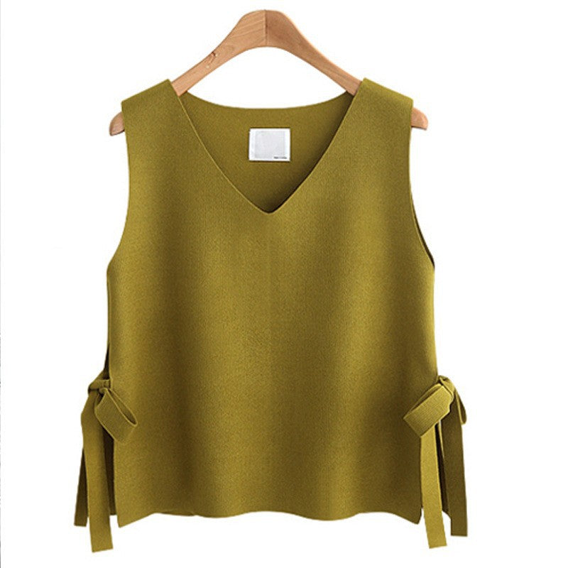Innovative Knitted Pullover Loose Outer Sleeveless Vests