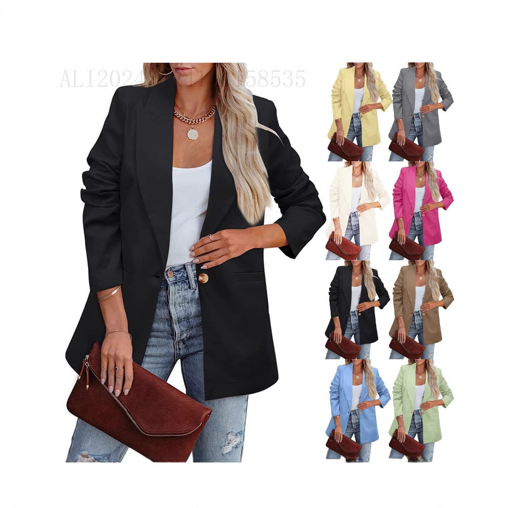 Women's Color Casual Long Sleeves Temperament Professional Suits