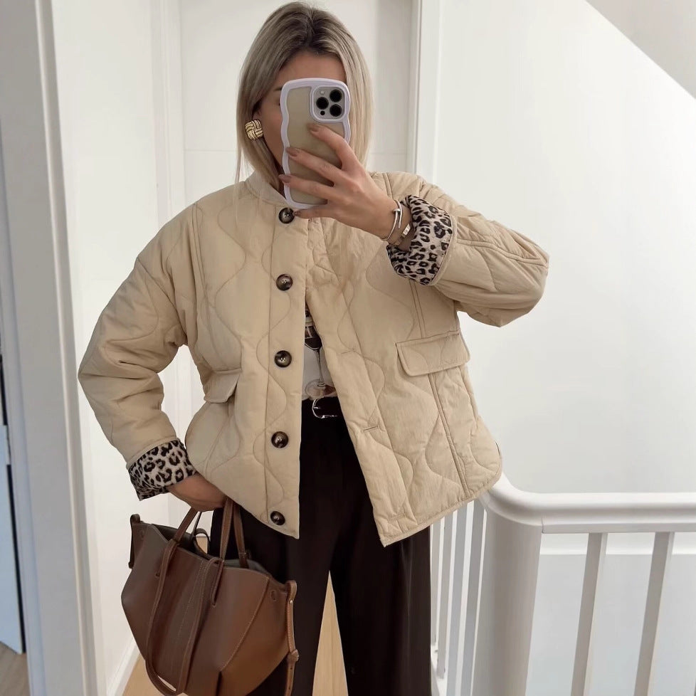 Women's Street Fashion Casual Quilted Cotton Coats