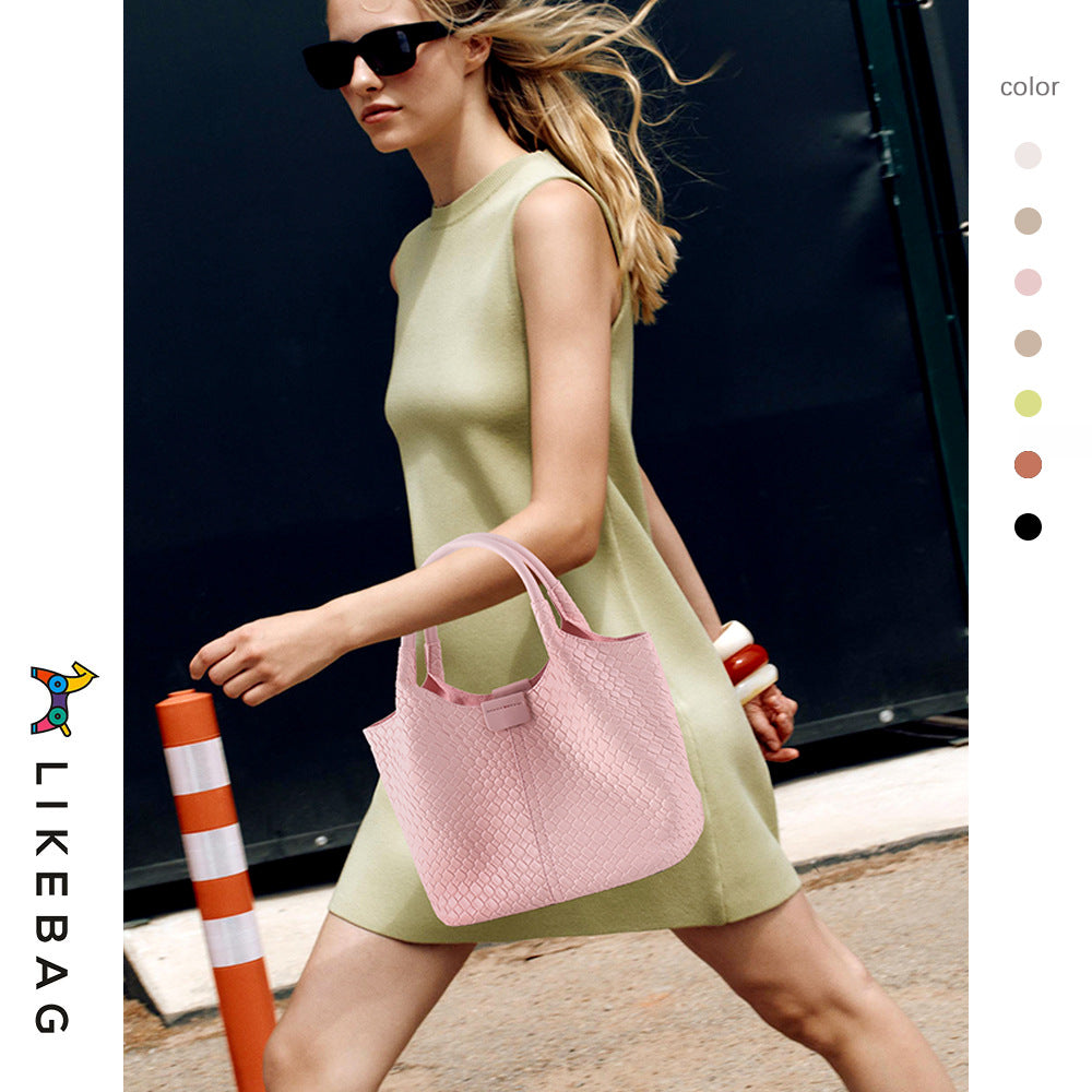 Basket Woven Commute Composite Large Capacity Handbags