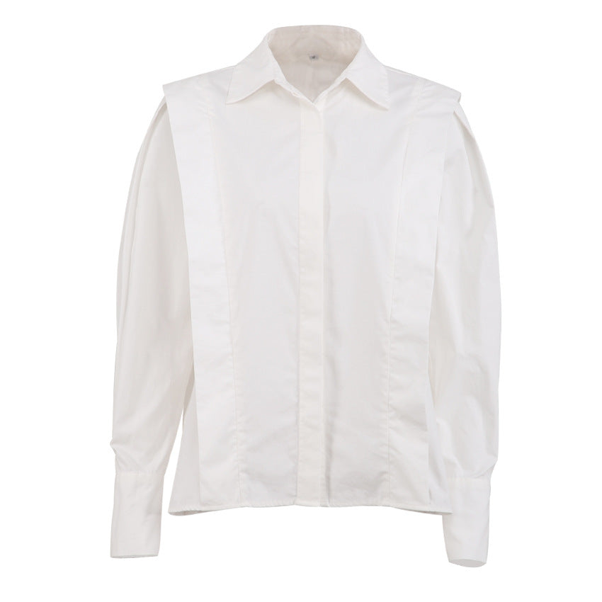 Women's French Commuter Right-angle Shoulder Slimming Shirt Spring Blouses