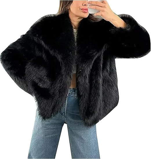 Women's Elegant Fur Clothes Lapel Imitation Coats