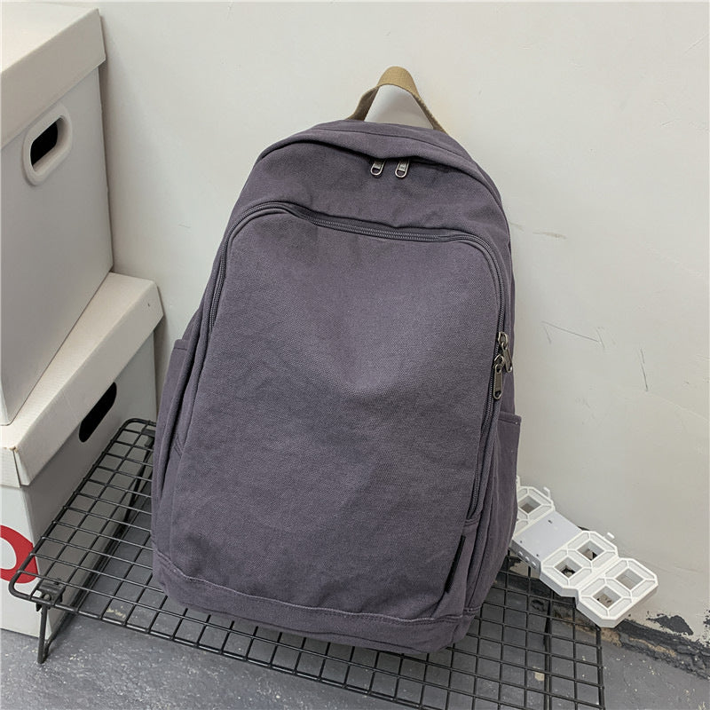 Korean Style Simple Couple Large Capacity Middle School Students' Schoolbags