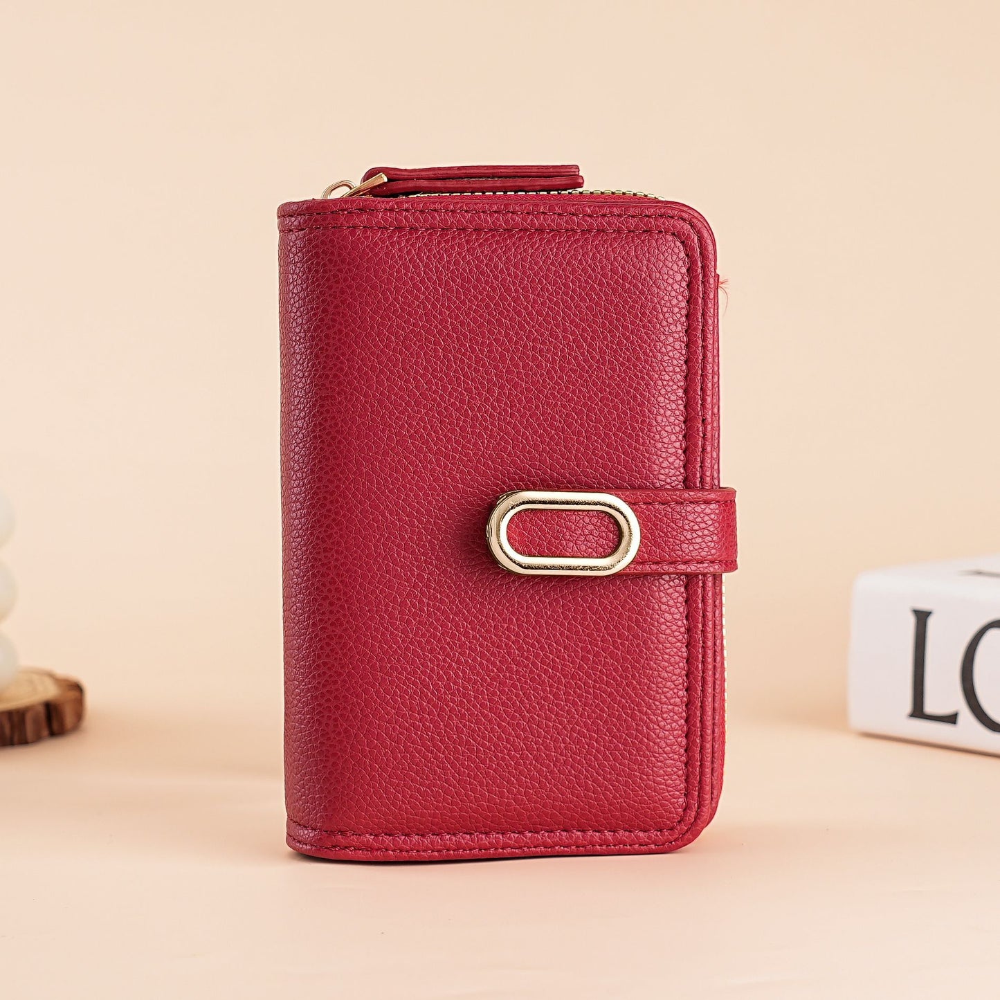 Women's Zipper Lychee Pattern High-grade Large Capacity Ladies Wallets