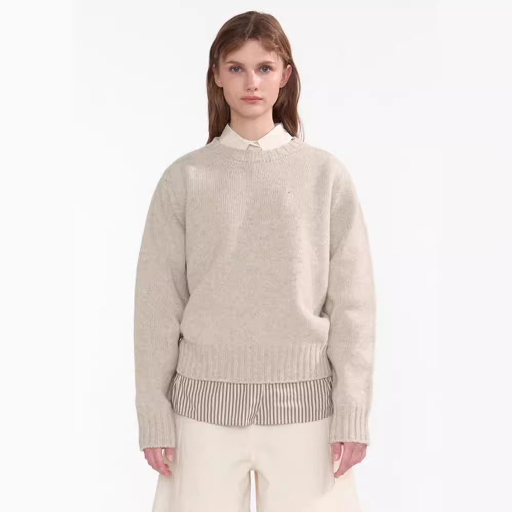 Women's Solid Color Pullover Korean Style Lazy Sweaters