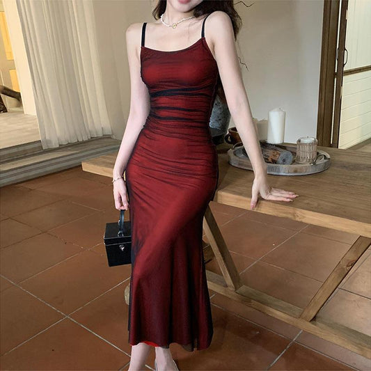 Women's Charming Contrast Color Slip Dress Dresses