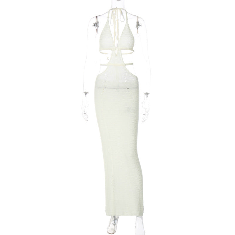 Women's Street Style Pure Desire Halter Wrapped Chest Hollow Dresses
