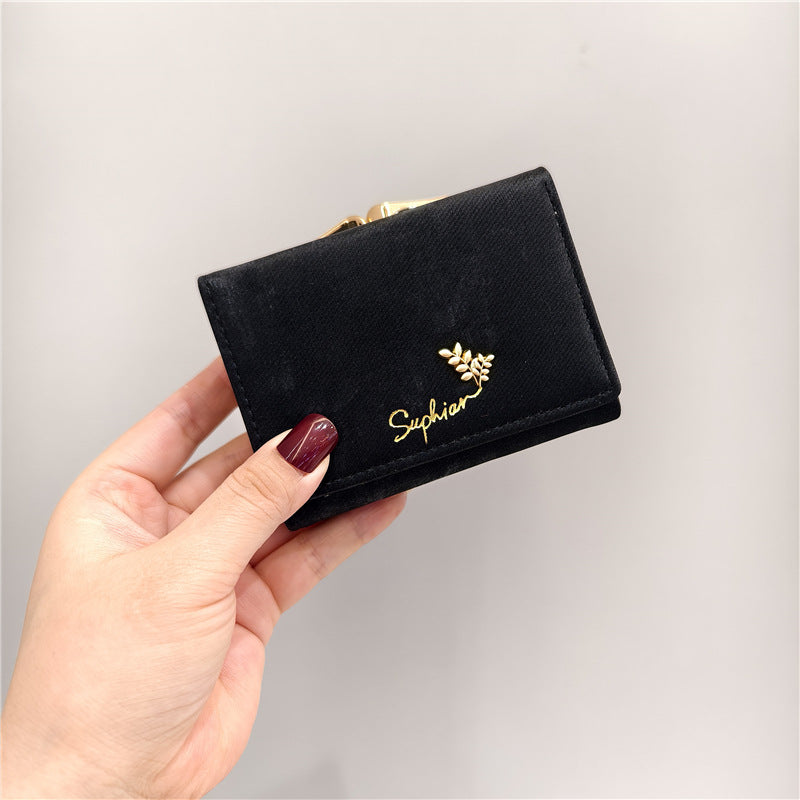 Women's Style Veet Fresh Flower Clip Mini Ladies Wallets