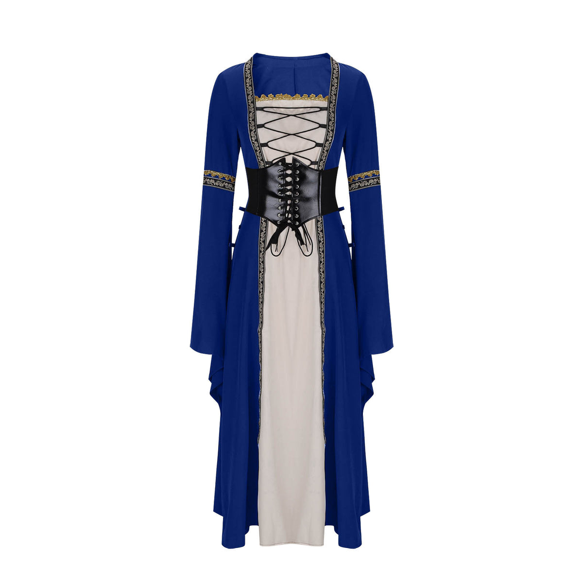 Women's Square Collar Long Sleeve Flare Lace Gothic Retro Clothing