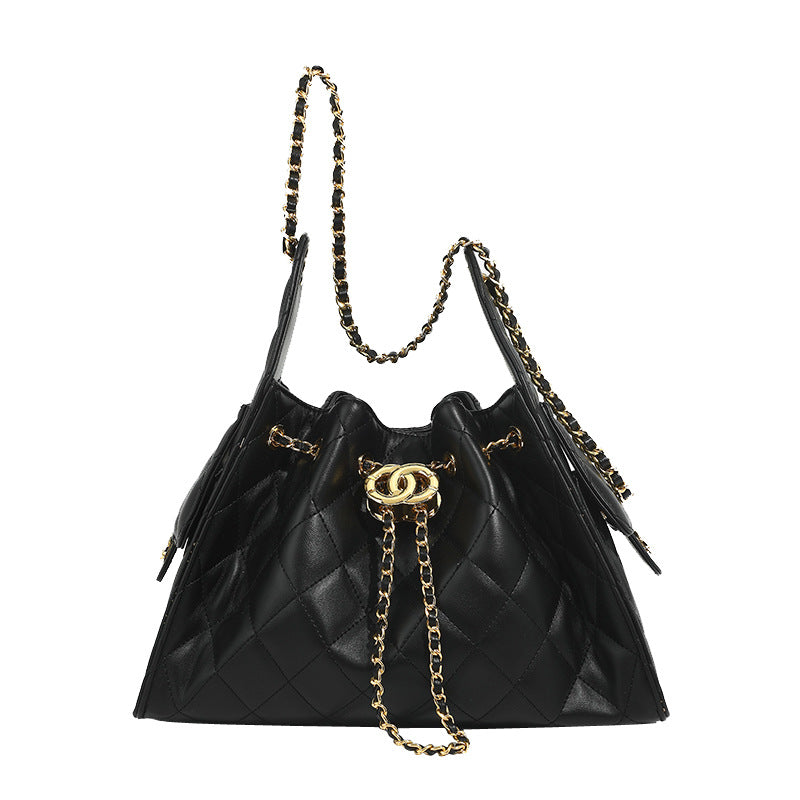 Style Drawstring Diamond Chain Large Capacity Bags
