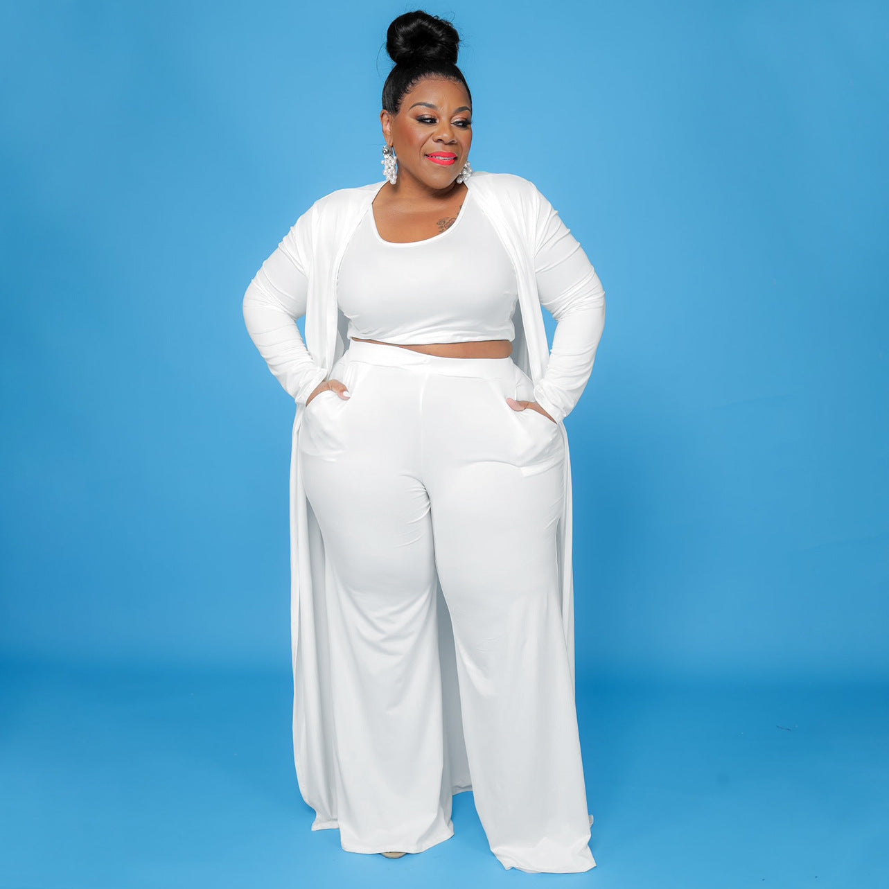 Women's Casual Fashion Sports Home Robe Three-piece Suits