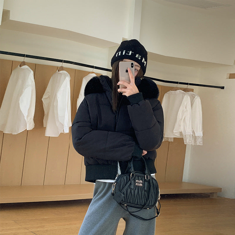Women's Hooded Fur Collar Clothes For Winter Coats